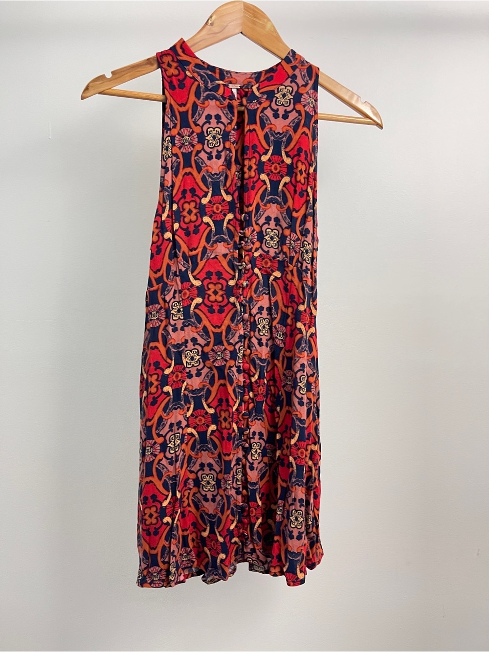 Free People Sleeveless Floral-Print Blouse Shift Dress Size 2
